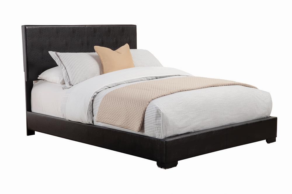 Conner California King Upholstered Panel Bed Black - Half Price Furniture