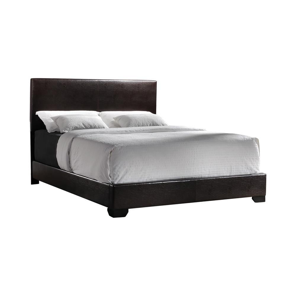 Conner California King Upholstered Panel Bed Dark Brown - Half Price Furniture