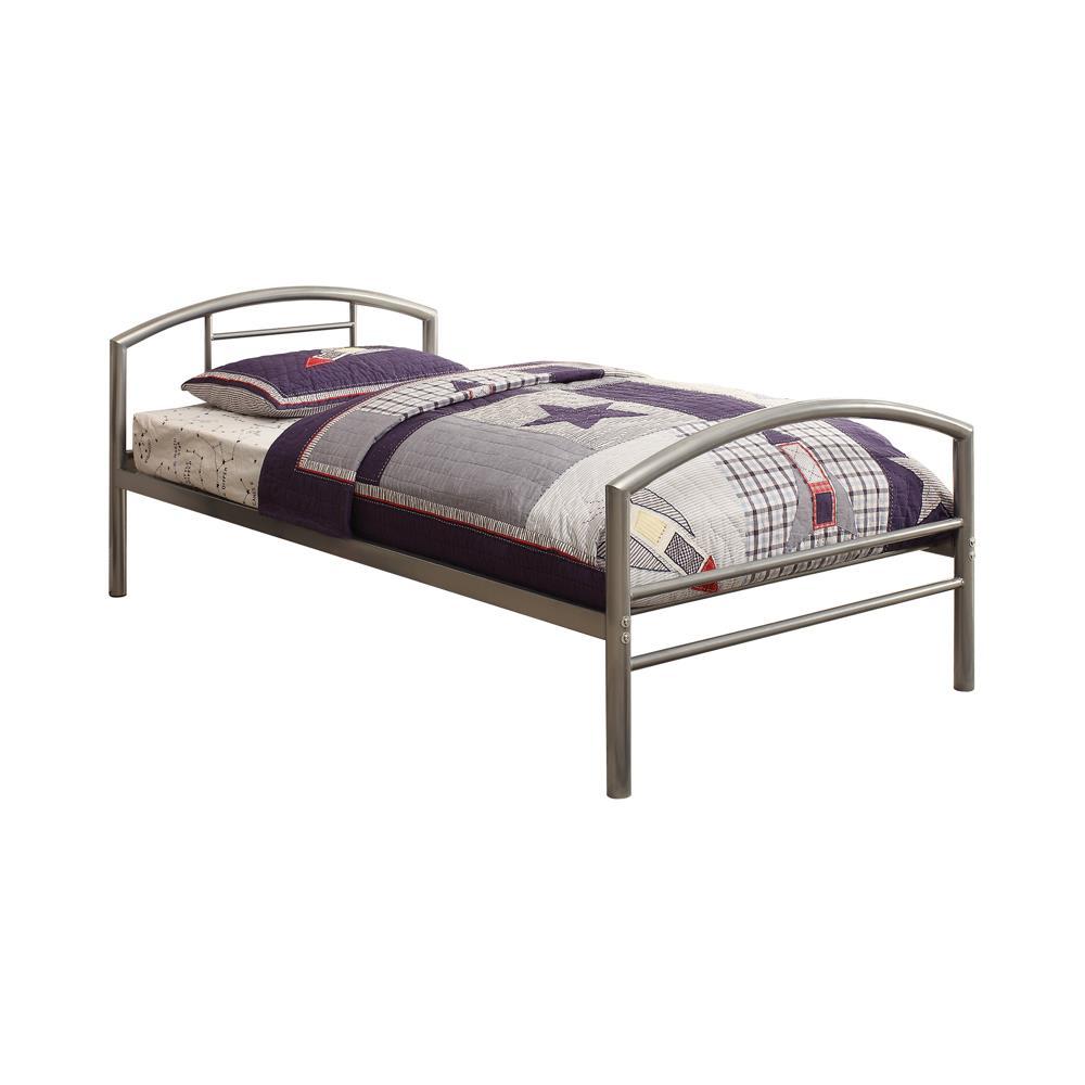 Baines Twin Metal Bed with Arched Headboard Silver - Half Price Furniture