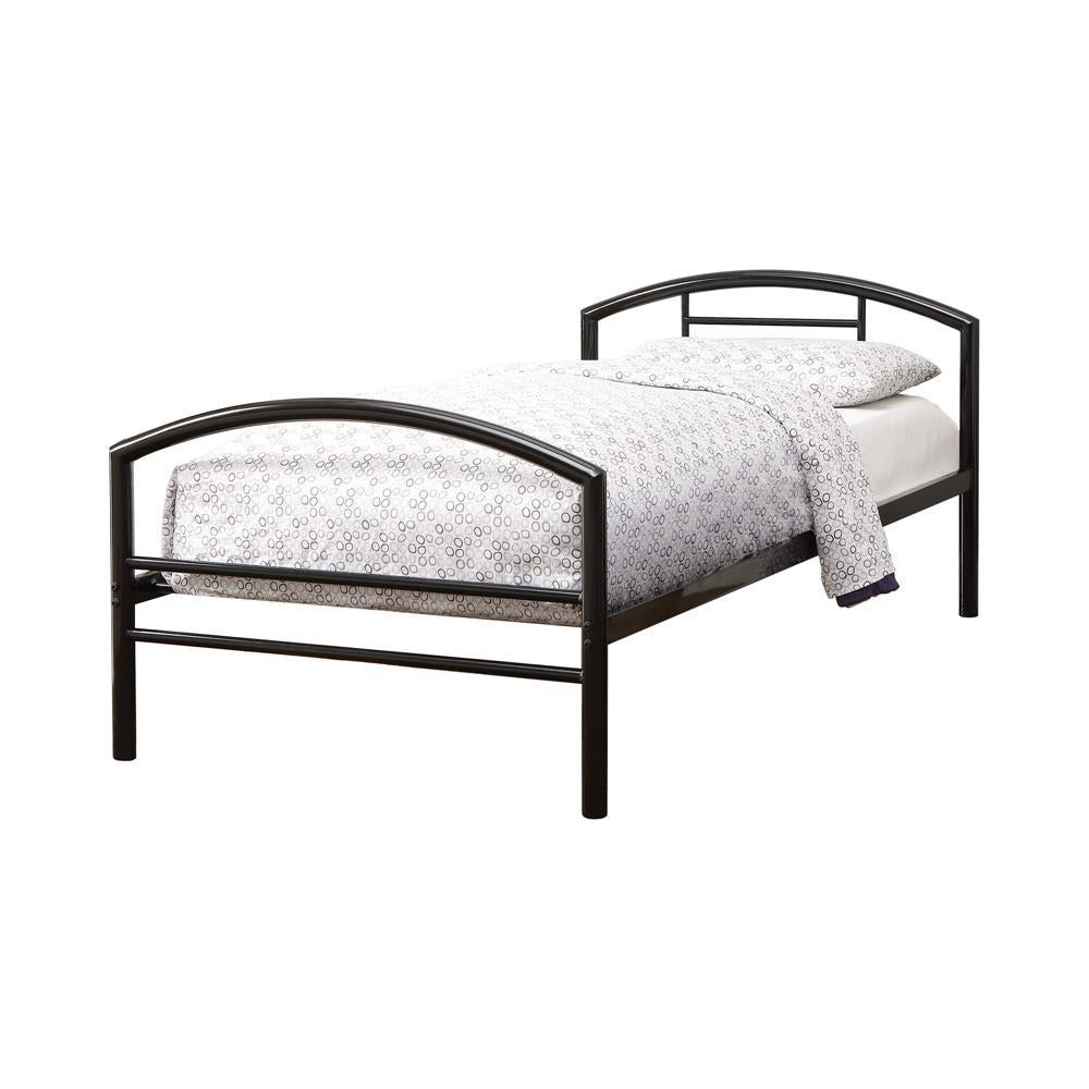 Baines Twin Metal Bed with Arched Headboard Black - Half Price Furniture