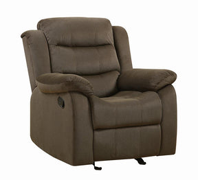 Rodman Upholstered Glider Recliner Chocolate - Half Price Furniture