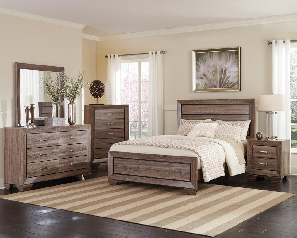 Kauffman California King Panel Bed Washed Taupe - Half Price Furniture