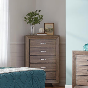 Kauffman 5-drawer Chest Washed Taupe - Half Price Furniture