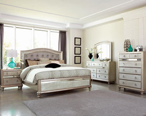 Bling Game Eastern King Panel Bed Metallic Platinum - Half Price Furniture