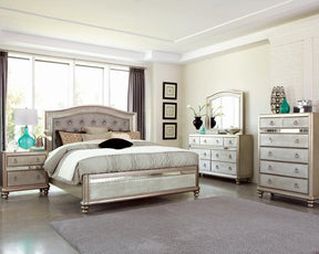 Bling Game Queen Panel Bed Metallic Platinum - Half Price Furniture