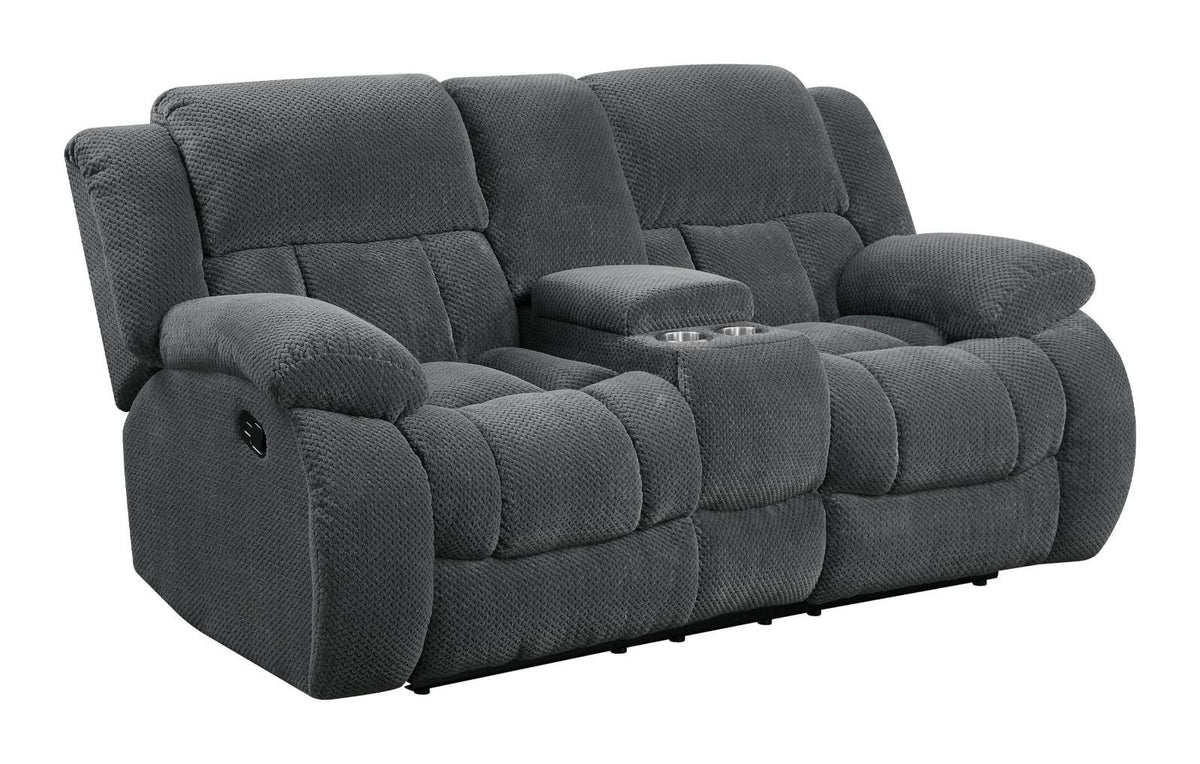Weissman Motion Loveseat with Console Charcoal - Half Price Furniture