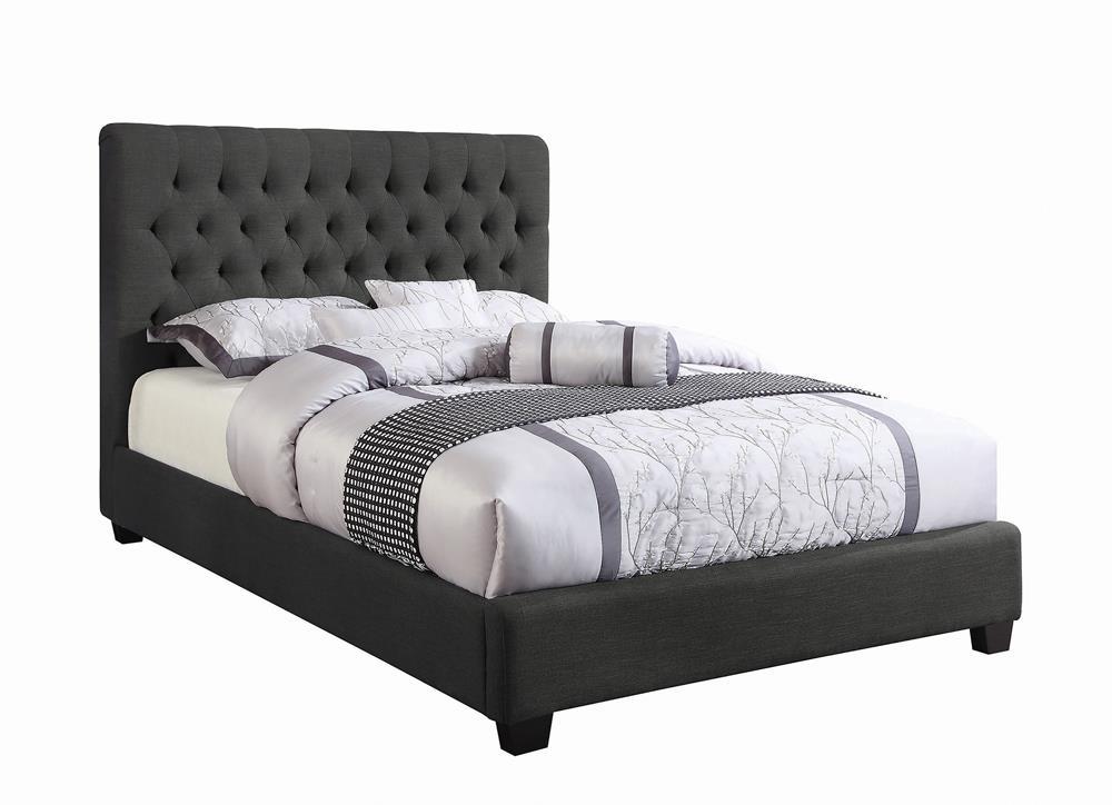 Chloe Tufted Upholstered Full Bed Charcoal - Half Price Furniture