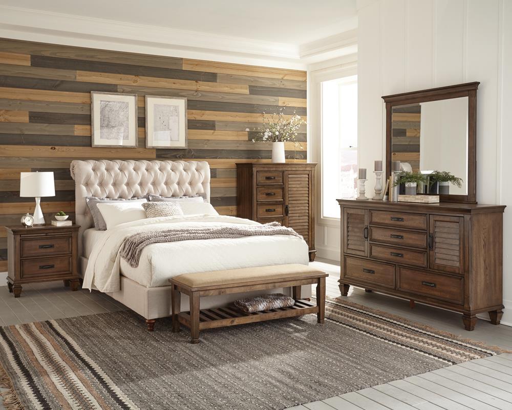 Devon ufted Upholstered Full Bed Beige - Half Price Furniture