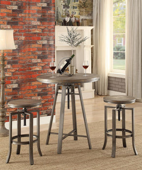 Bartlett Adjustable Swivel Bar Table Brushed Nutmeg - Half Price Furniture