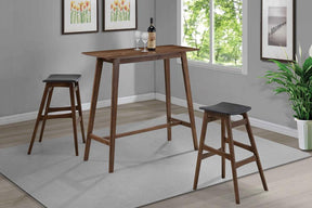 Finnick Tapered Legs Bar Stools Dark Grey and Walnut (Set of 2) - Half Price Furniture