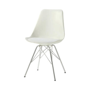 Juniper Armless Dining Chairs White and Chrome (Set of 2) - Half Price Furniture