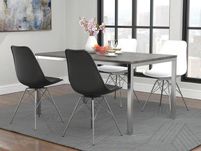 Juniper Armless Dining Chairs White and Chrome (Set of 2) - Half Price Furniture