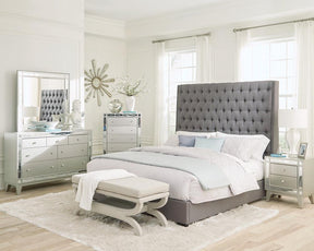 Camille Tall Tufted Eastern King Bed Grey - Half Price Furniture