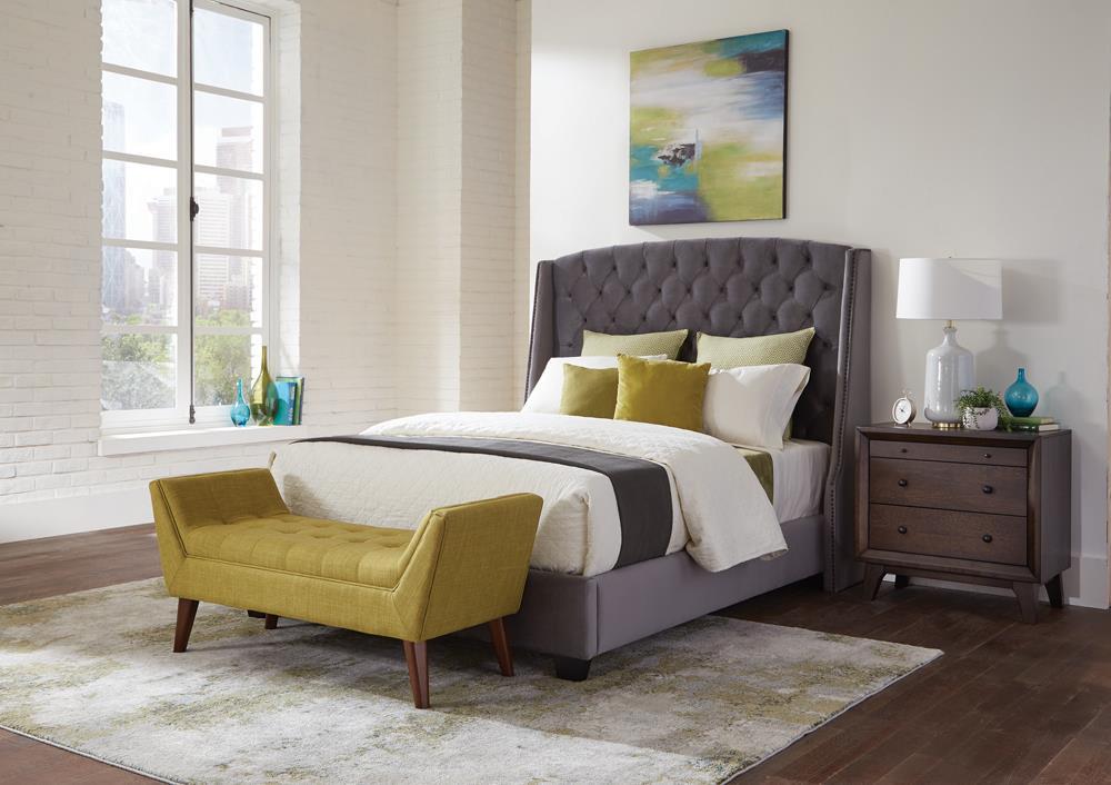 Pissarro Queen Tufted Upholstered Bed Grey - Half Price Furniture