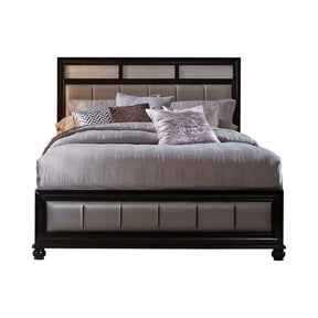 Barzini Eastern King Upholstered Bed Black and Grey - Half Price Furniture