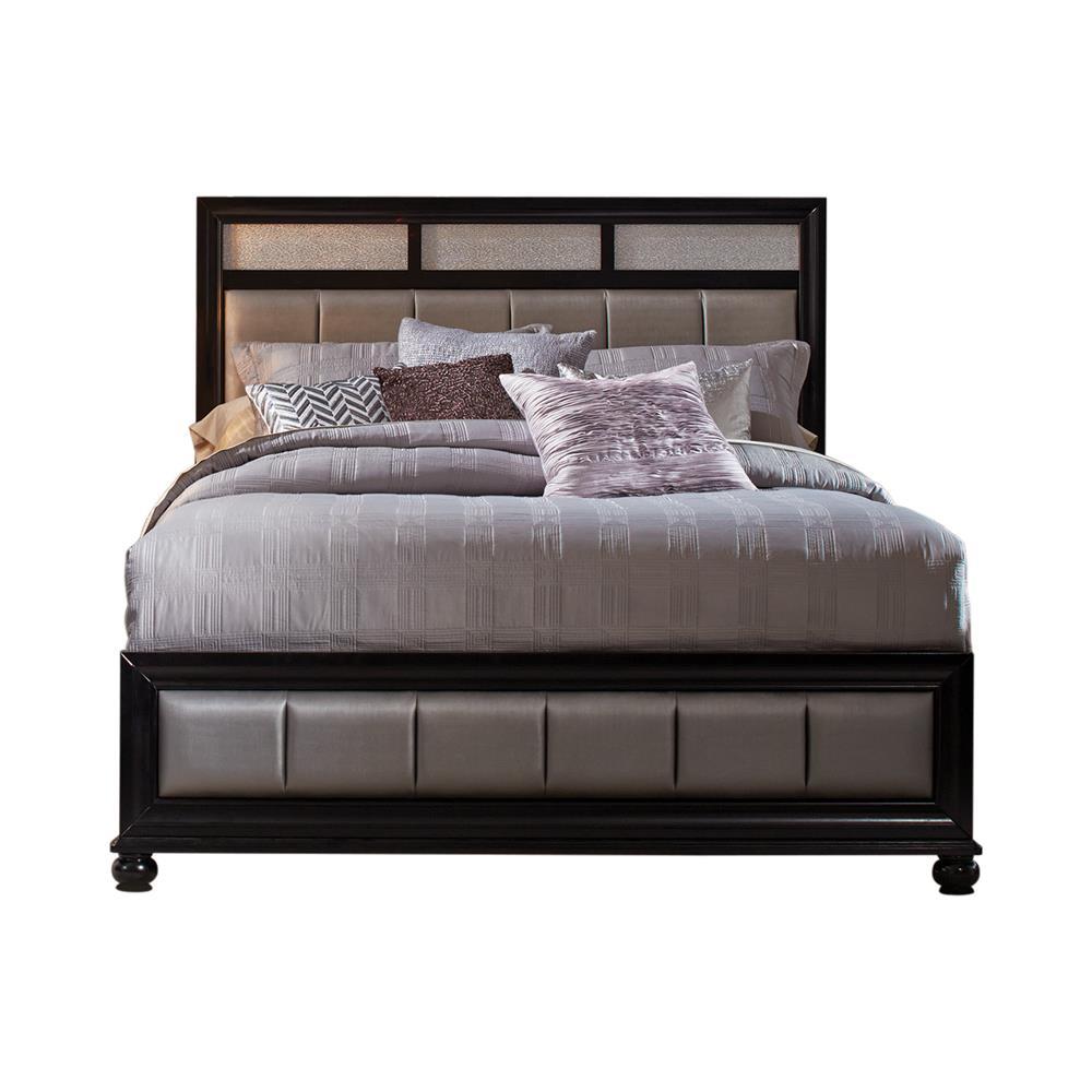 Barzini Queen Upholstered Bed Black and Grey - Half Price Furniture