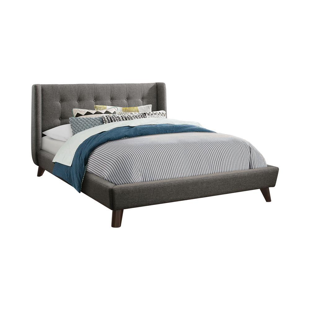 Carrington Button Tufted Queen Bed Grey - Half Price Furniture