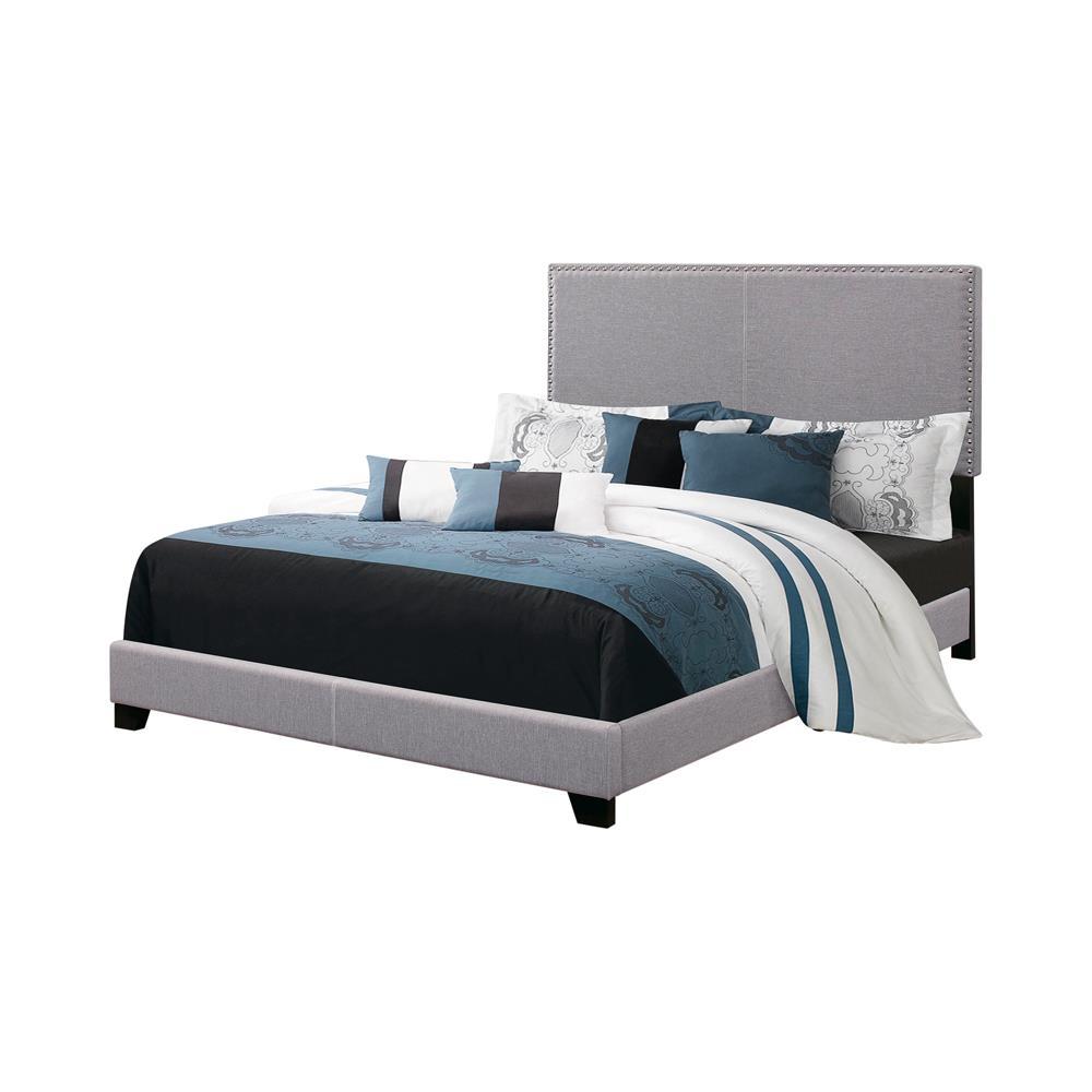 Boyd California King Upholstered Bed with Nailhead Trim Grey - Half Price Furniture