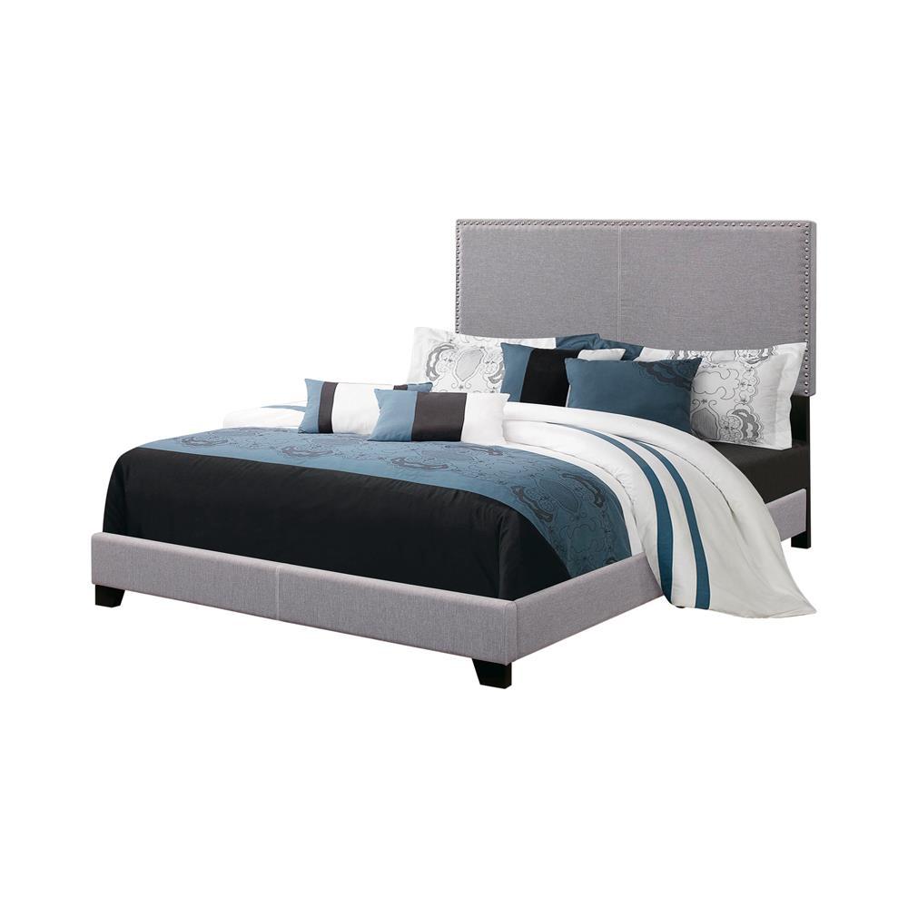 Boyd Queen Upholstered Bed with Nailhead Trim Grey  Half Price Furniture