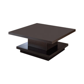 Reston Pedestal Square Coffee Table Cappuccino - Half Price Furniture