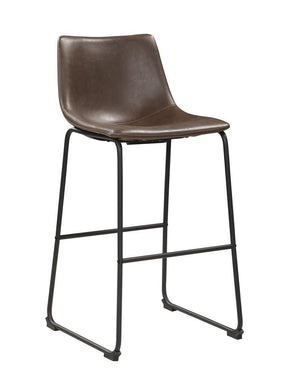 Michelle Armless Bar Stools Two-tone Brown and Black (Set of 2) Half Price Furniture