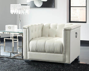 Chaviano Tufted Upholstered Chair Pearl White - Half Price Furniture