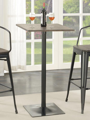 Cavalier Square Bar Table Dark Elm and Matte Black - Half Price Furniture