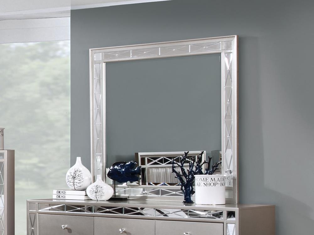 Leighton Beveled Dresser Mirror Metallic Mercury - Half Price Furniture