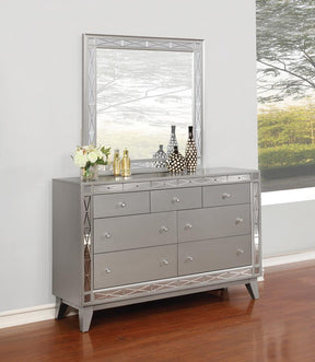 Leighton Beveled Dresser Mirror Metallic Mercury - Half Price Furniture