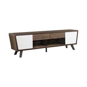 Alvin 2-drawer TV Console Dark Walnut and Glossy White - Half Price Furniture