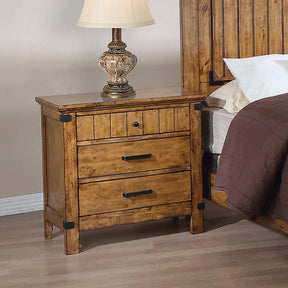 Brenner 3-drawer Night Stand Rustic Honey - Half Price Furniture