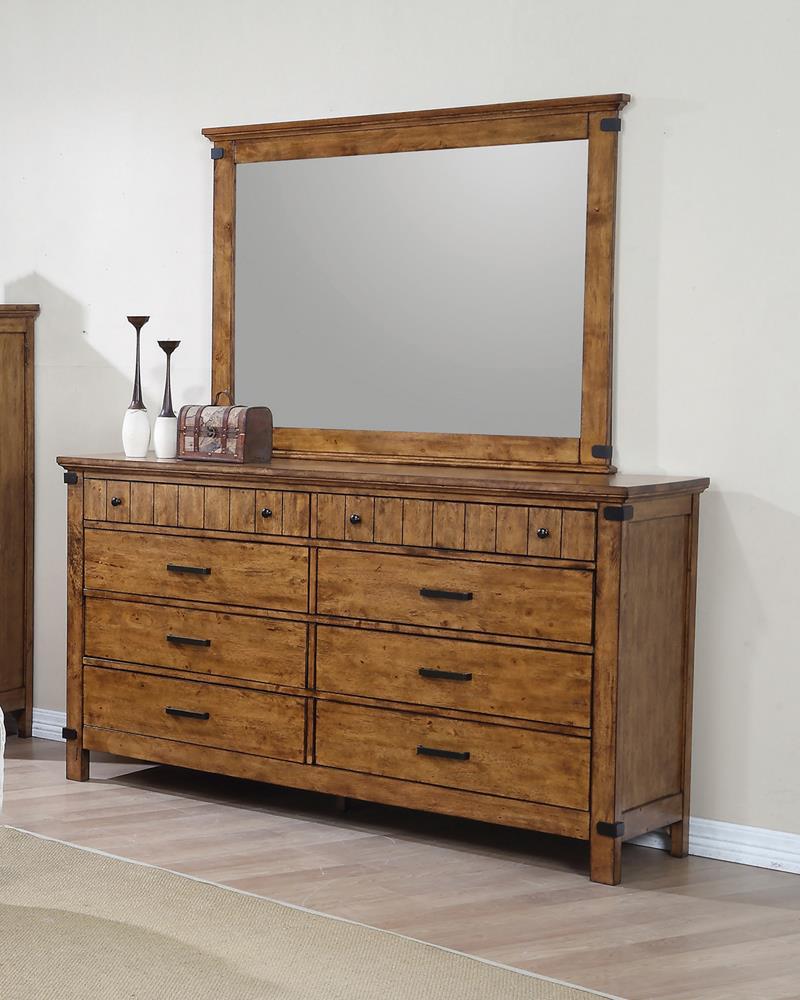 Brenner Rectangular Dresser Mirror Rustic Honey  Half Price Furniture