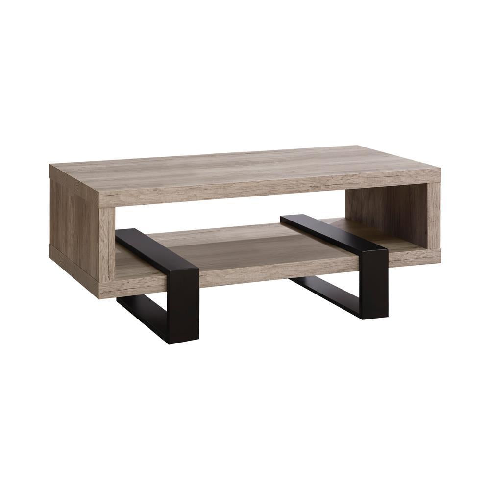 Dinard Coffee Table with Shelf Grey Driftwood - Half Price Furniture