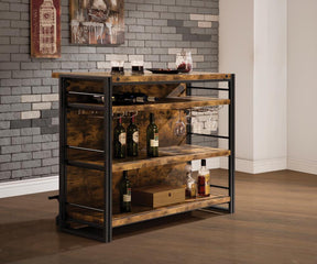 Renaldi Bar Unit with Stemware Rack Antique Nutmeg - Half Price Furniture