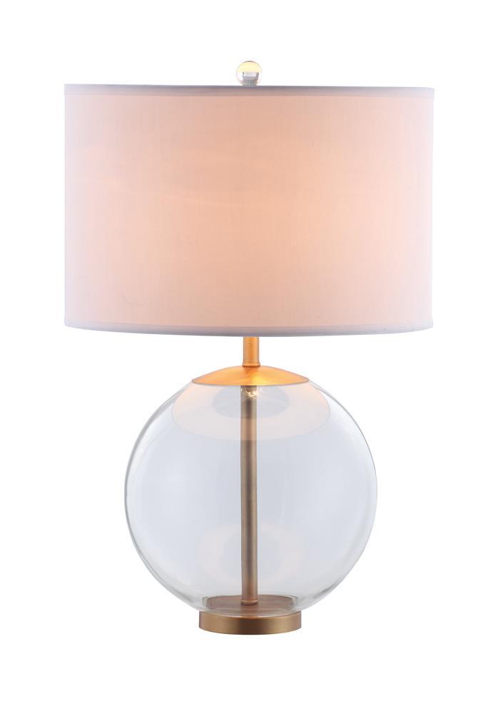 Kenny Drum Shade Table Lamp with Glass Base White - Half Price Furniture