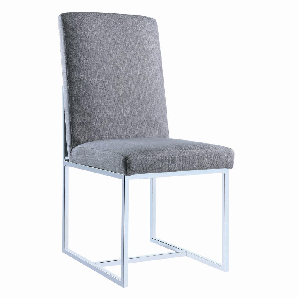 Mackinnon Upholstered Side Chairs Grey and Chrome (Set of 2) - Half Price Furniture