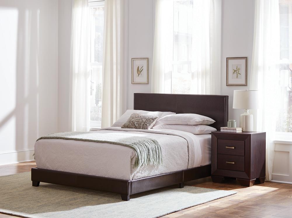 Dorian Upholstered California King Bed Brown - Bed - Half Price Furniture