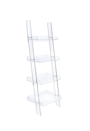 Amaturo 4-shelf Ladder Bookcase Clear - Half Price Furniture