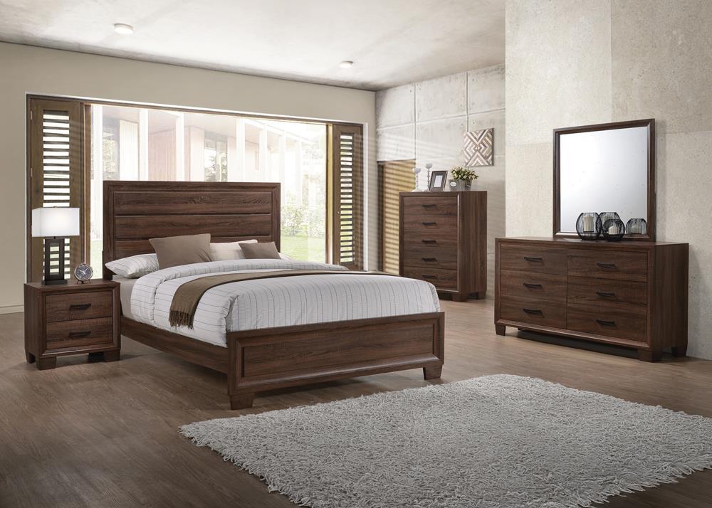 Brandon Queen Panel Bed Medium Warm Brown  Half Price Furniture