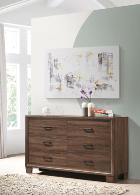 Brandon 6-drawer Dresser Medium Warm Brown  Half Price Furniture