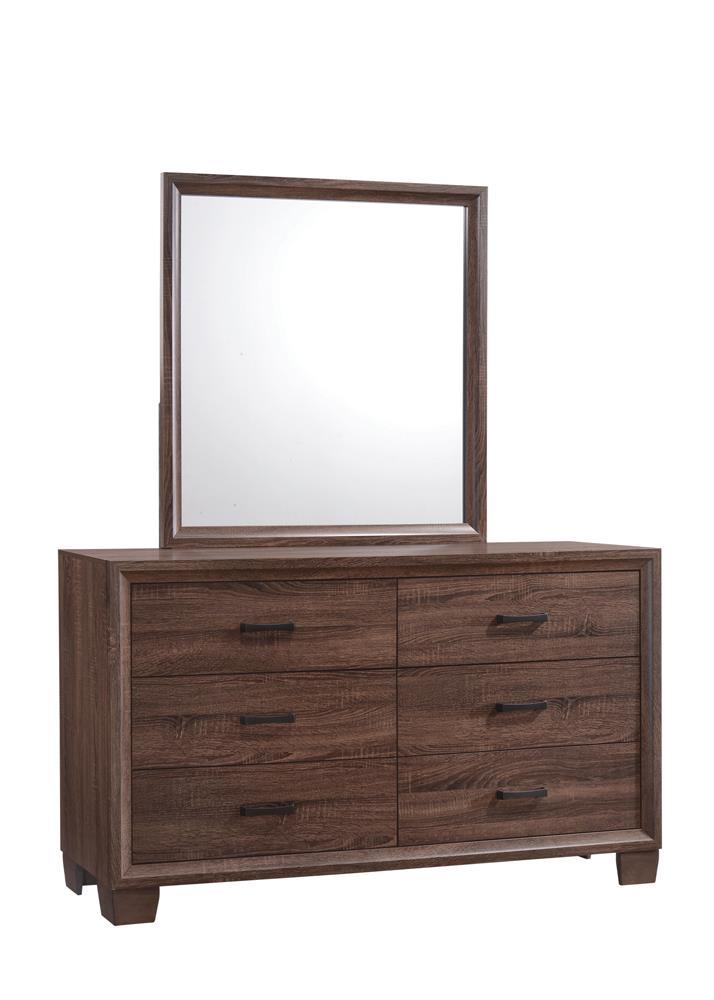 Brandon Framed Dresser Mirror Medium Warm Brown  Half Price Furniture