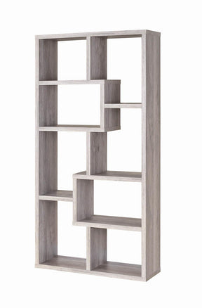 Theo 10-shelf Bookcase Grey Driftwood - Bookcase - Half Price Furniture