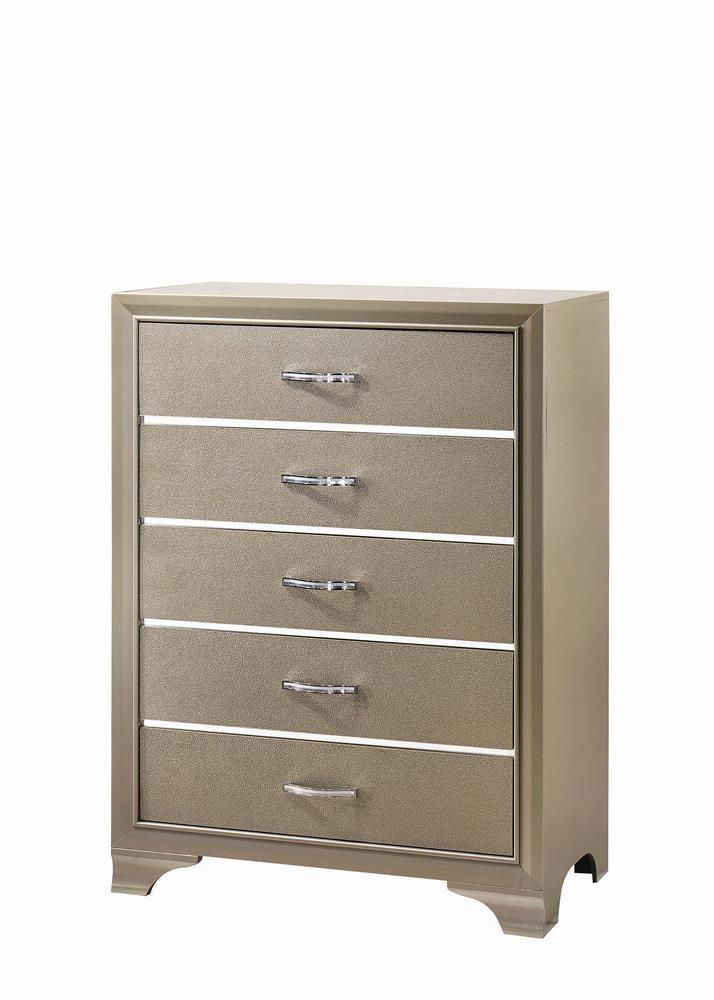 Beaumont 5-drawer Rectangular Chest Champagne Half Price Furniture