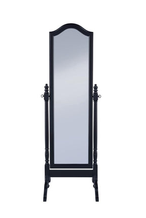 Cabot Rectangular Cheval Mirror with Arched Top Black - Half Price Furniture