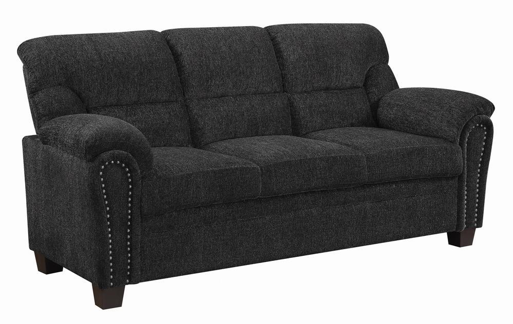 Clementine Upholstered Sofa with Nailhead Trim Grey - Half Price Furniture