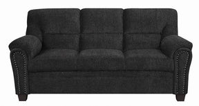 Clementine Upholstered Sofa with Nailhead Trim Grey - Sofa - Half Price Furniture