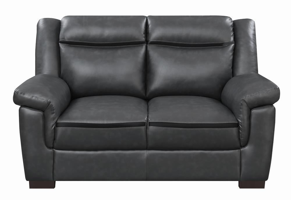 Arabella Pillow Top Upholstered Loveseat Grey - Half Price Furniture