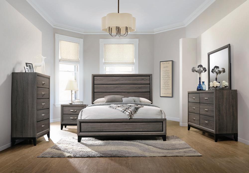 Watson Eastern King Bed Grey Oak and Black - Half Price Furniture