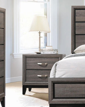 Watson 2-drawer Nightstand Grey Oak and Black  Half Price Furniture