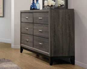 Watson 6-drawer Dresser Grey Oak and Black - Half Price Furniture